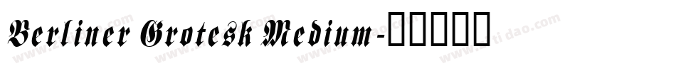 Berliner Grotesk Medium字体转换